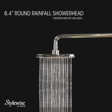 Keeney Mfg Rain Showerhead with Full Coverage Spray, Polished Chrome K711CP